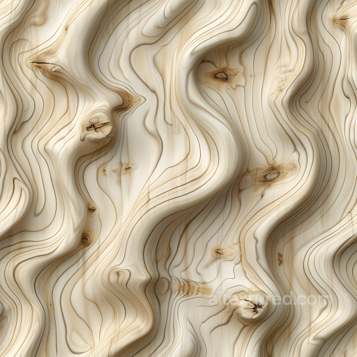 Light Curly Pine Wood Texture with Wavy Grain and Knots seamless Wood PBR texture