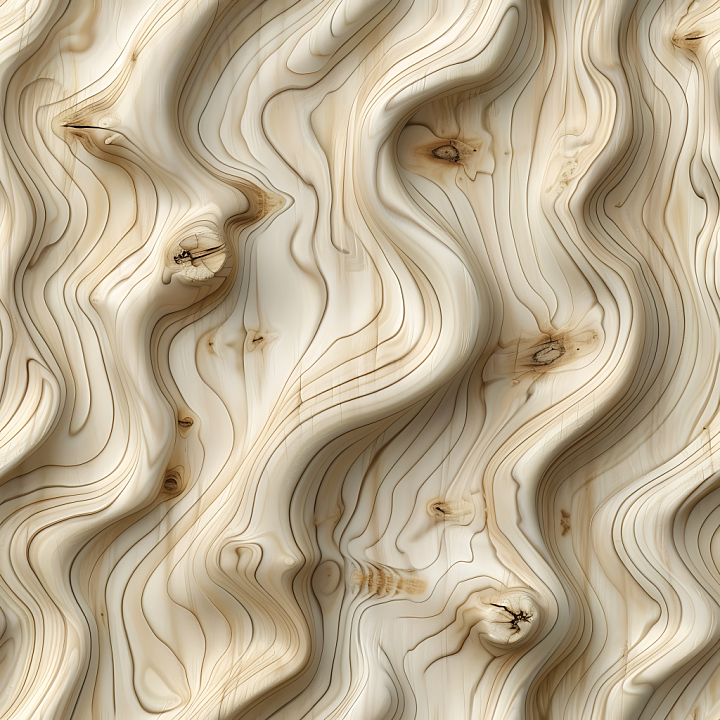 Light Curly Pine Wood with Wavy Grain and Knots seamless PBR texture preview