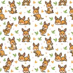 Pattern Bundle - Seamless 3D Pattern PBR Texture with Cute Cartoon Kangaroo Motifs and Playful Elements texture preview