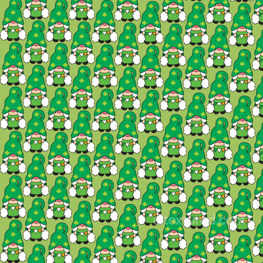 Featuring Cute Cartoon Gnomes with Shamrocks seamless St patrick digital paper bundle PBR texture