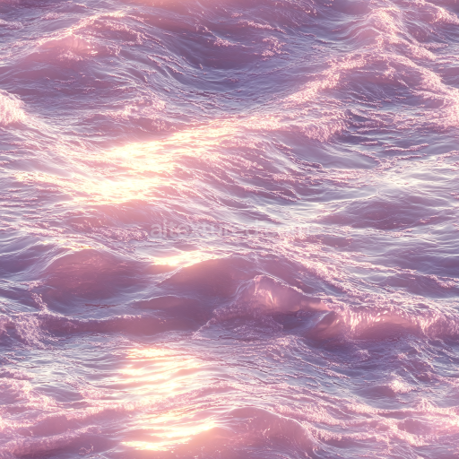 Seamless 3D Water PBR Texture Featuring Soft Pink Stylized Ocean Waves