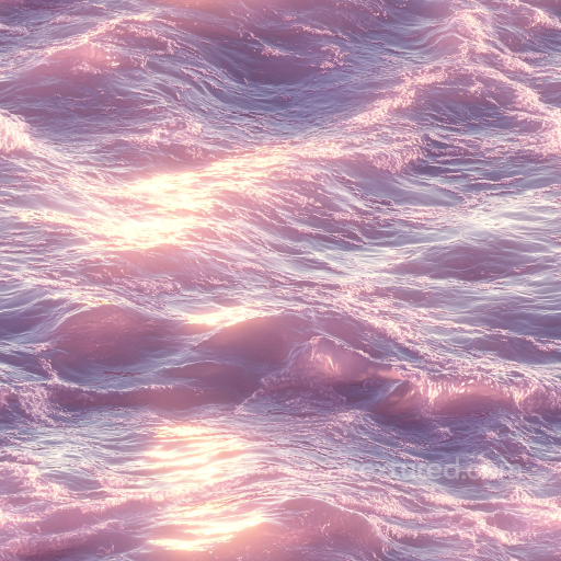 Water PBR Texture Featuring Soft Pink Stylized Ocean Waves seamless Water PBR texture