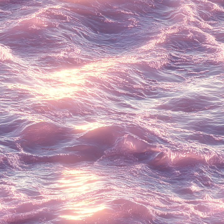 Water Featuring Soft Pink Stylized Ocean Waves seamless PBR texture preview