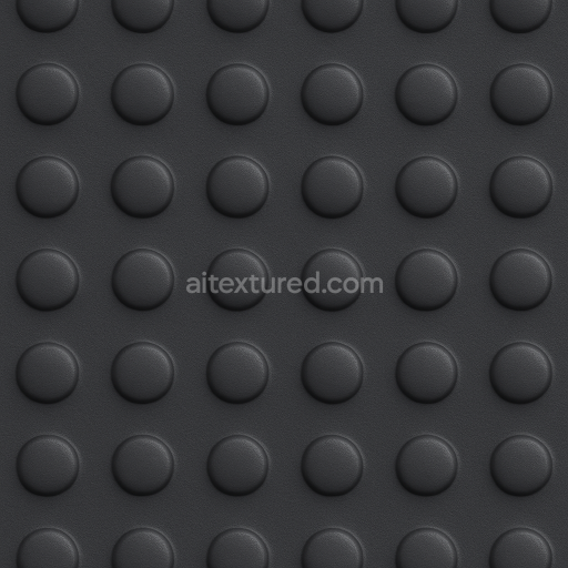Seamless 3d texture pbr 8k tactile plate circular bumps on matte black plastic plate
