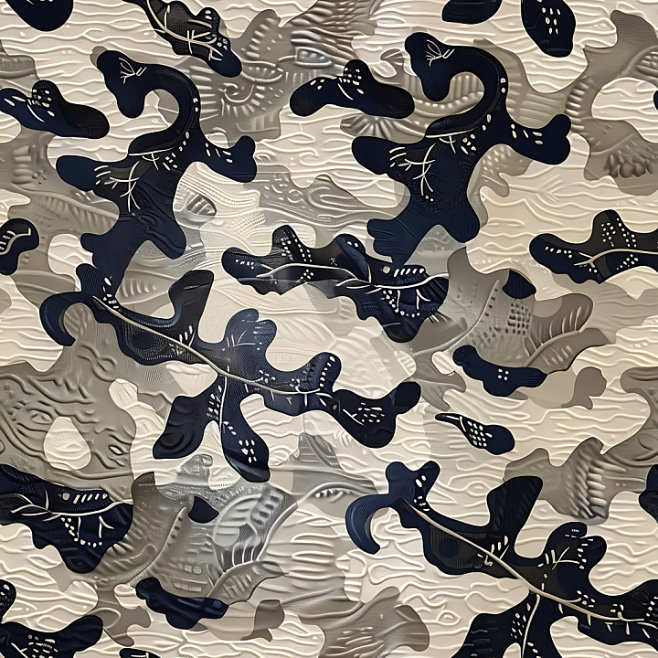 Desert Urban Camouflage with Organic Abstract Shapes and Neutral Palette seamless PBR texture preview