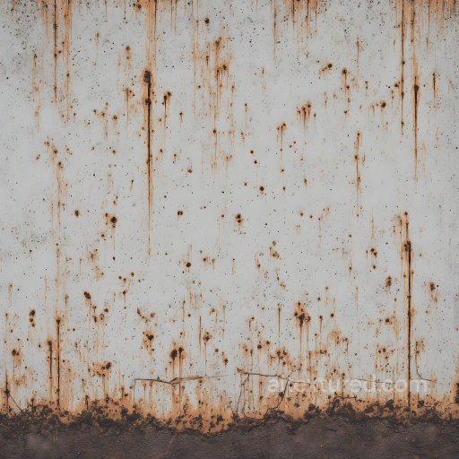Rusty Metal PBR Texture with Vertical Rust Streaks and Corrosion seamless Rust PBR texture