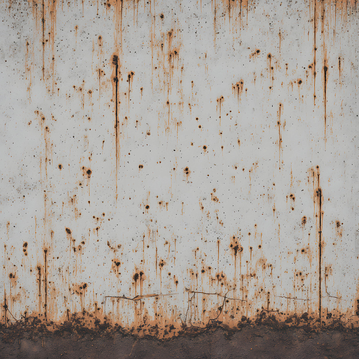 Rusty Metal with Vertical Rust Streaks and Corrosion seamless PBR texture preview