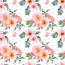 seamless Seamless 3D PBR Texture of Hand-Painted Pink Flower Watercolor Pattern texture 8k free download PBR