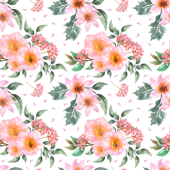 Hand-Painted Pink Flower Watercolor Pattern Seamless Texture Pink Flower texture preview