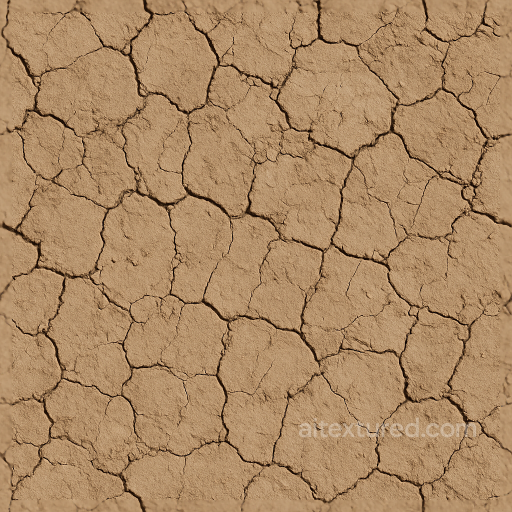 Dry Cracked Mud Ground Surface For Realistic Terrains seamless Ground surface PBR texture
