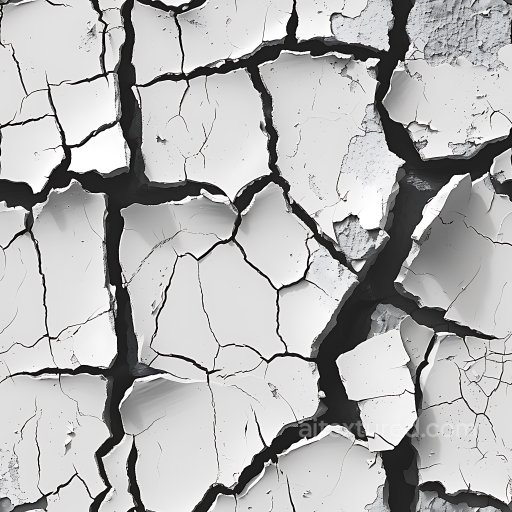 Cracked Dry White Plaster PBR Texture with Deep Fractures seamless Cracked & Holes PBR texture
