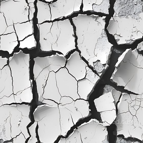 Cracked Dry White Plaster PBR Texture with Deep Fractures Cracked & Holes texture preview