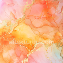 seamless Seamless 3D Alcohol Ink PBR Texture Featuring Warm Orange and Gold Veins texture 8k free download PBR