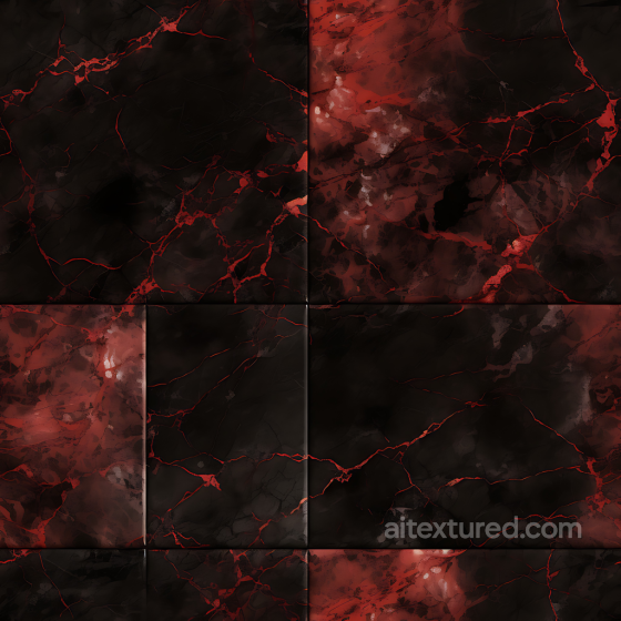 Black and Red Marble Floor Tiles PBR Texture with Bold Veins Marble texture preview