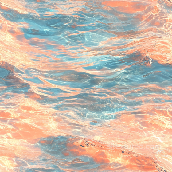 Water PBR Texture Featuring Stylized Calm Waves in Warm Sunset Colors Water texture preview