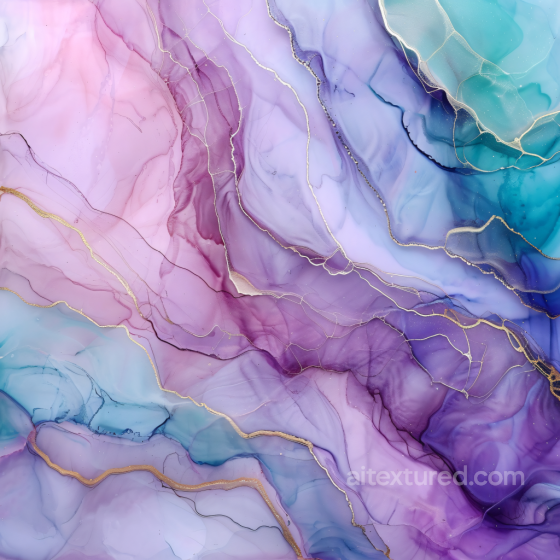 Alcohol Ink PBR Texture with Pink, Purple, and Teal Fluid Waves Alcohol ink texture preview