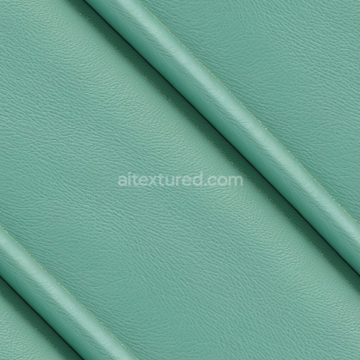 Seamless 3D PBR Teal Pebbled Leather Upholstery Texture with Stitched Panels