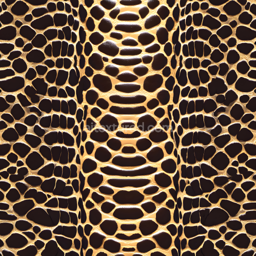 Seamless 3D Skin PBR Texture Featuring Stylized Reptilian Scaled Pattern with Glossy Highlights