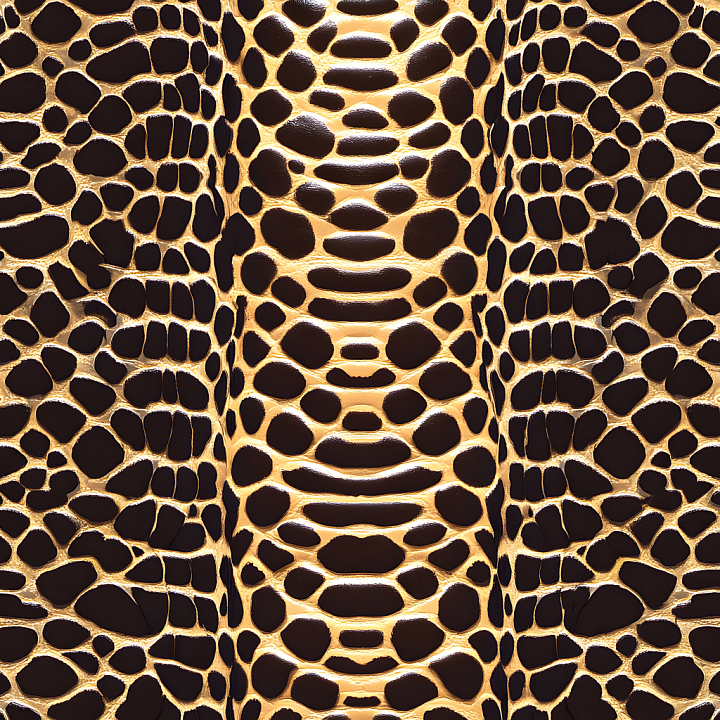 Skin Featuring Stylized Reptilian Scaled Pattern with Glossy Highlights seamless PBR texture preview