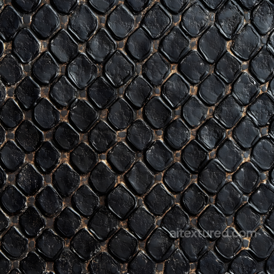 Black Reptilian Skin Seamless Texture with Distinct Scale Detail and Realistic Gloss Skin texture preview