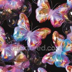 seamless Seamless 3D Inflated Butterfly Mylar Foil PBR Texture in Vibrant Multicolor texture 8k free download PBR