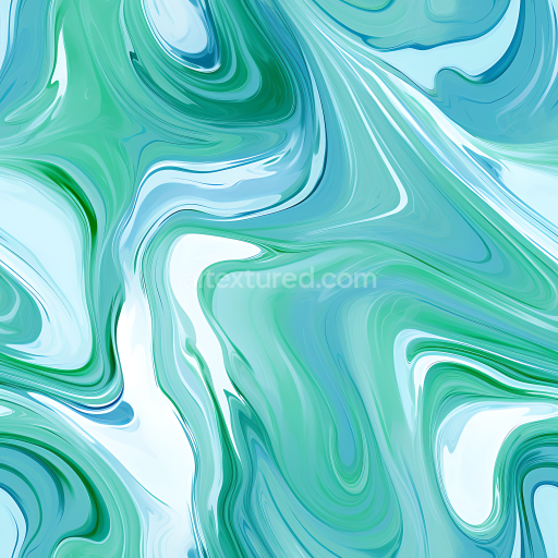 Seamless 3D Blue and Green Swirling Marble PBR Texture with Fluid Vein Patterns