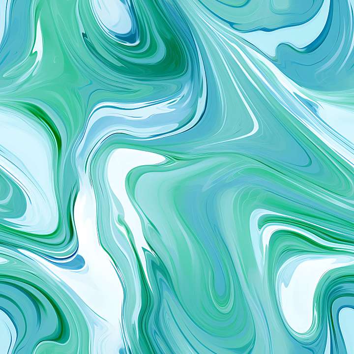 Blue and Green Swirling Marble with Fluid Vein Patterns seamless PBR texture preview