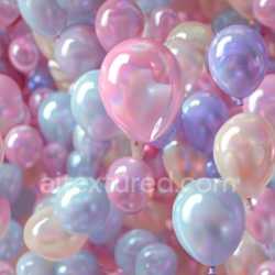 seamless Seamless 3D PBR Texture of Glossy Iridescent Balloons in Soft Pastels texture 8k free download PBR
