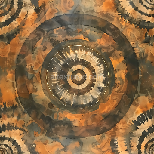 Preview — Seamless 3D Abstract Rusty Circular Camouflage PBR Texture with Organic Oxidized Pattern