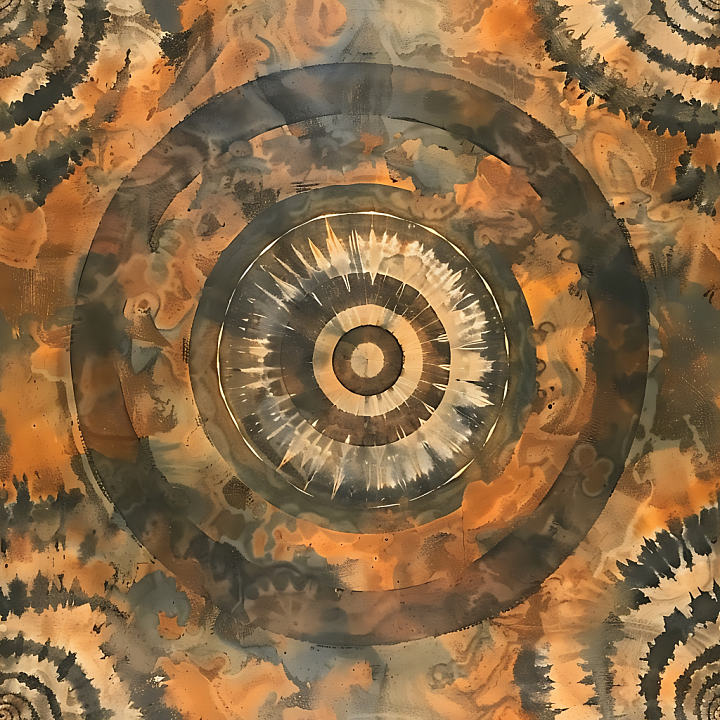 Abstract Rusty Circular Camouflage with Organic Oxidized Pattern seamless PBR texture preview