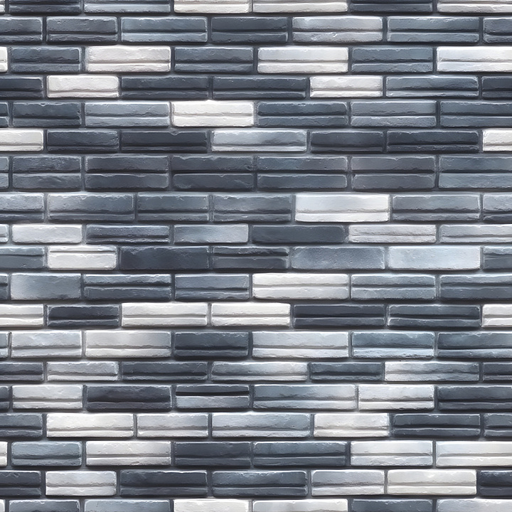 Cracked Brick Wall Featuring Gray and White Colors seamless PBR texture preview
