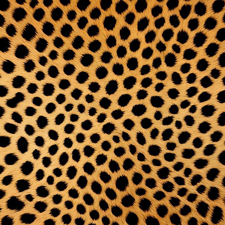 Leopard Print Fur with Bold Black Spots seamless PBR texture preview