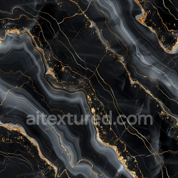 seamless Seamless 3D Black Marble PBR Texture with Polished Gloss and Gold Veining texture 8k free download PBR