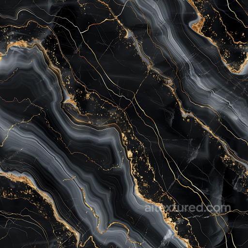 Black Marble PBR Texture with Polished Gloss and Gold Veining seamless Marble PBR texture