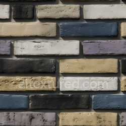 seamless Seamless 3D PBR Texture of Cracked Multi-Colored Painted Brick Wall with Subtle Damage texture 8k free download PBR