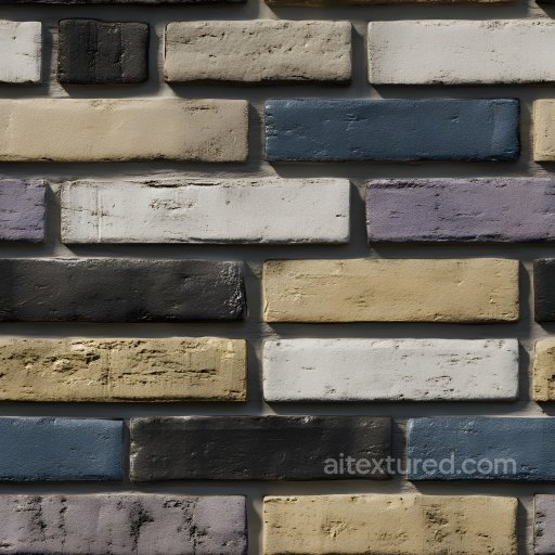 Cracked Multi-Colored Painted Brick Wall Seamless Texture with Subtle Damage seamless Brick PBR texture