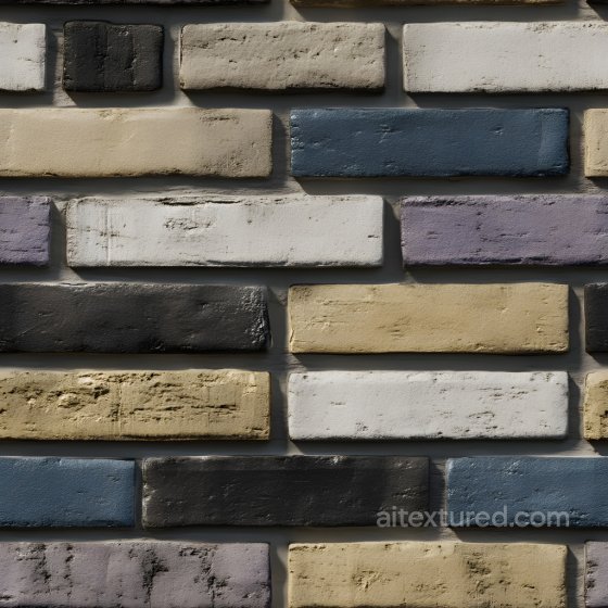 Cracked Multi-Colored Painted Brick Wall Seamless Texture with Subtle Damage Brick texture preview