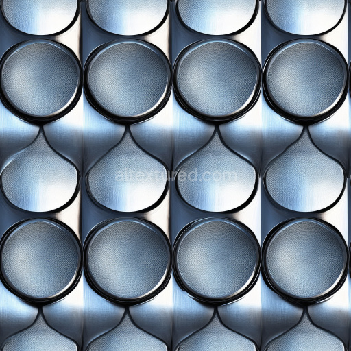 Seamless 3D Steel Metal PBR Texture Featuring Patterned Embossed Circular Plates