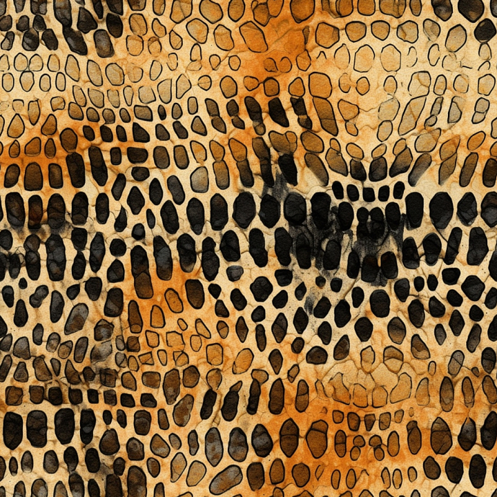 Leopard Print Fabric with Rich Orange and Black Spots seamless PBR texture preview