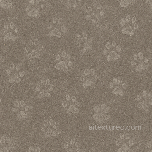 Paw Prints On Dusty Surface With Footprint Smudge Details seamless Footprints PBR texture