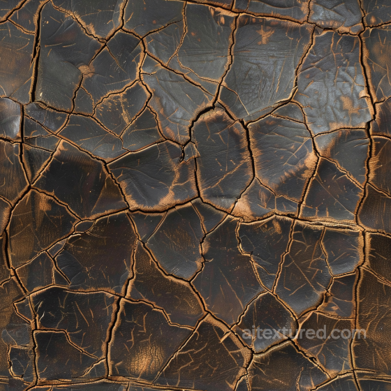 Cracked Distressed Brown Leather Texture with Deep Fissures Leather texture preview