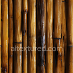 seamless Seamless Glossy Bamboo Culms 3D PBR Texture with Warm Amber Tones texture 8k free download PBR