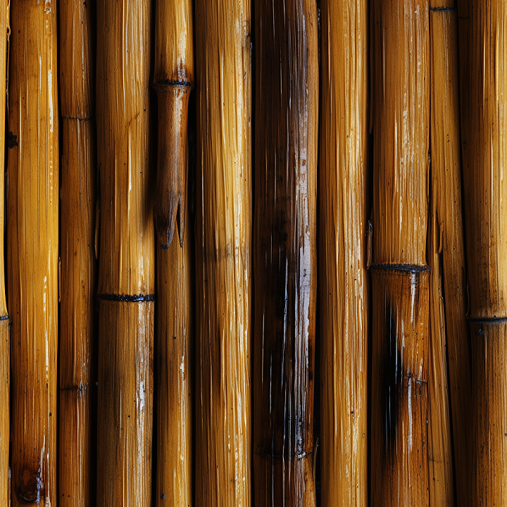 Glossy Bamboo Culms with Warm Amber Tones seamless PBR texture preview
