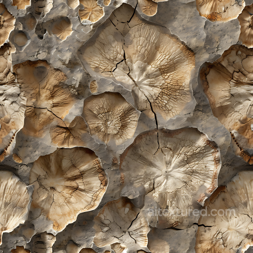 Fossilized Stone PBR Texture Featuring Cracked, Weathered Surfaces seamless Stone PBR texture