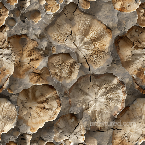 Fossilized Stone PBR Texture Featuring Cracked, Weathered Surfaces Stone texture preview