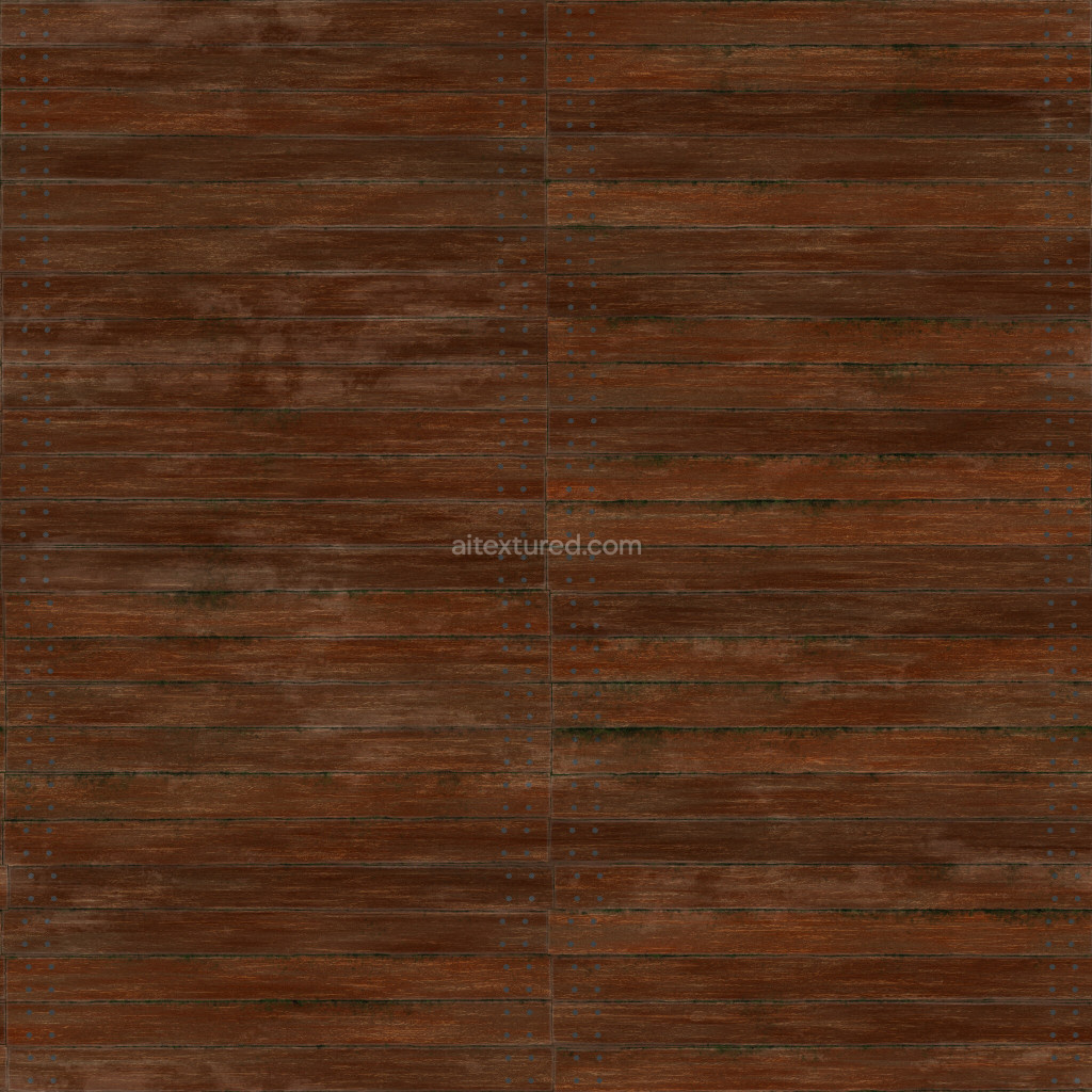Seamless PBR wood planks texture in rich dark tones