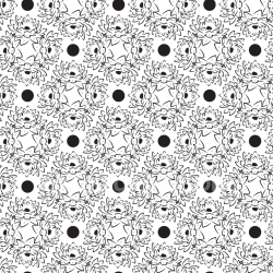 seamless Seamless 3D PBR Texture Featuring Black & White Stylized Floral Design texture 8k free download PBR