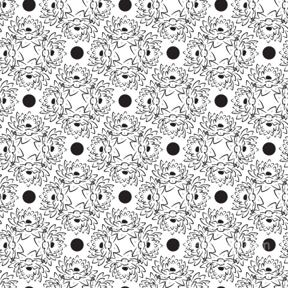 Featuring Black & White Stylized Floral Design White & Black texture preview