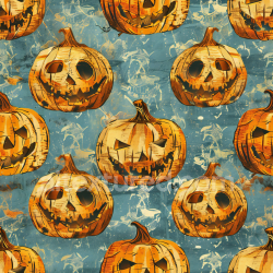 seamless Seamless 3D PBR Texture of Vintage Halloween Pumpkin Pattern on Fabric texture 8k free download PBR