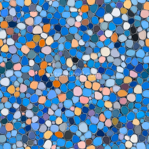 Seamless 3D Mosaic PBR Texture with Colorful Pebble-Style Stone Tiles texture preview